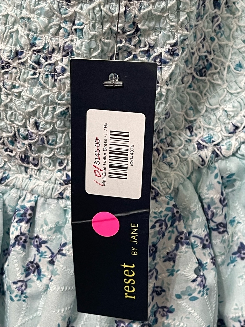 NWT RESET Tyler Halter Floral Smocked Mini Dress - Size L - Picture 4 of 5
